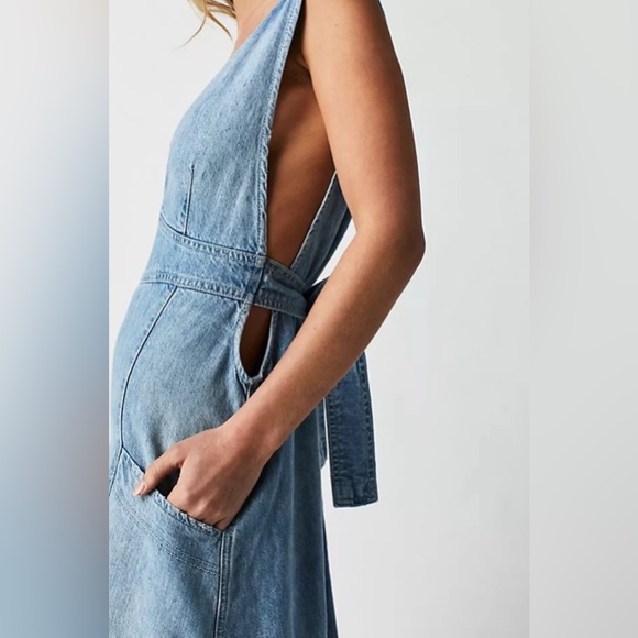 Free People We the Free Wonderland Distressed Denim Maxi Dress - Picture 5 of 6